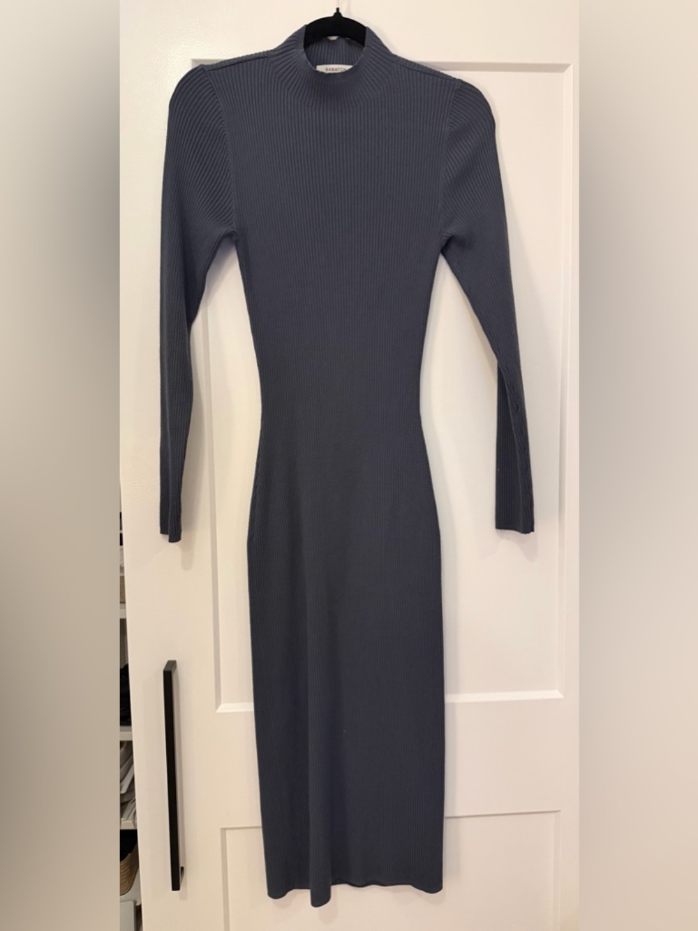 Babaton Slate Ribbed Long Sleeve Bodycon Dress